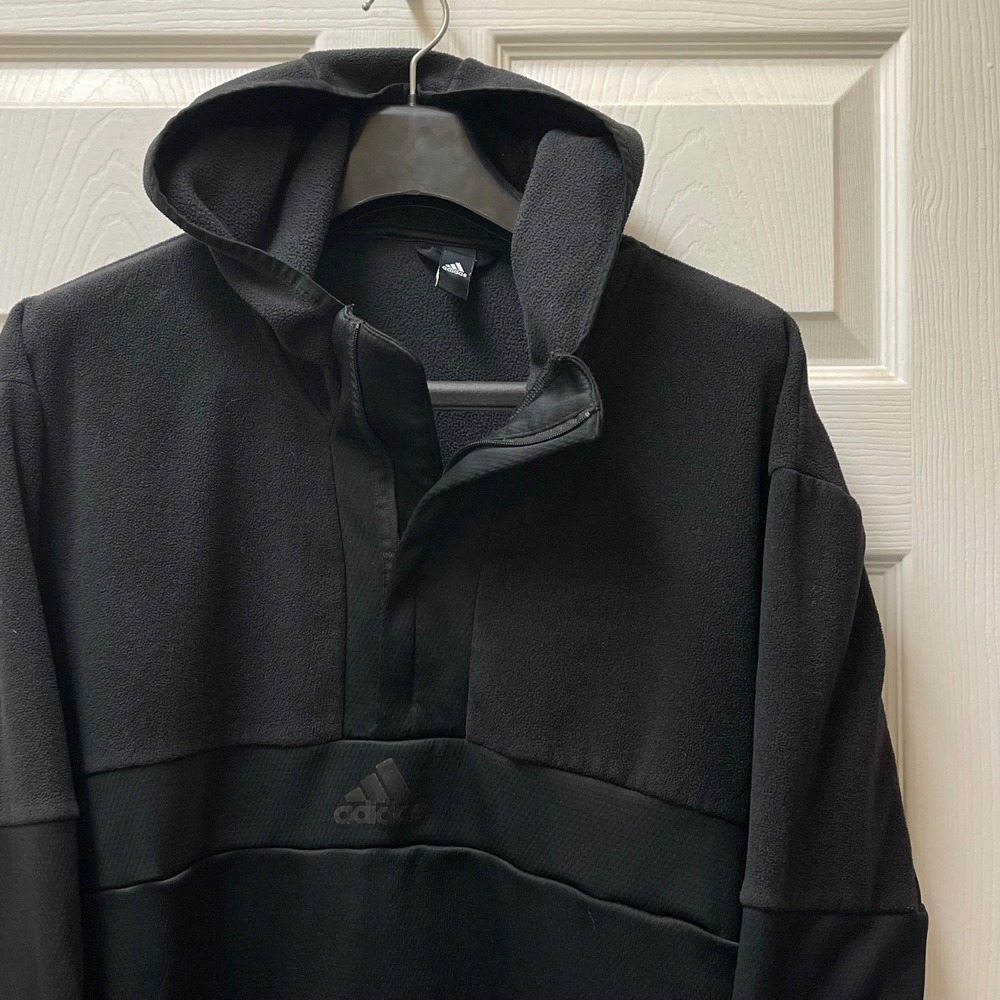 Adidas‎ Men's Sz XL Pullover Hooded Sweatshirt Fleece Pieced Poncho Logo Cozy